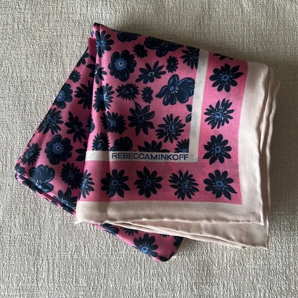 Rebecca Minkoff 100% Silk Multi Color Pink Floral Scarf Rebecca Minkoff Scarf Print Scarves & Wraps for Women | Mercari main image 2